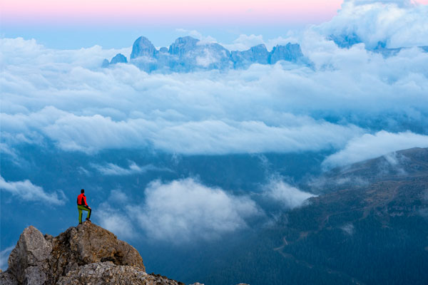 mountains and clouds